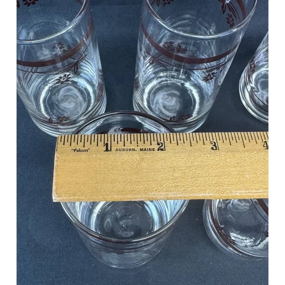 Lot Of 5 Vintage 1980s Sango Sahara Brown Glass Tumblers